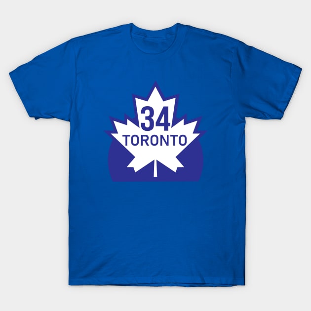 Toronto Hockey #34 T-Shirt by Arizona Rising